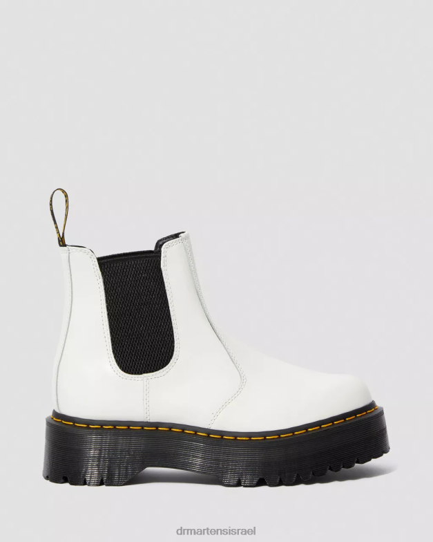 מגפי צ'לסי פלטפורמה מעור חלק 2976 Dr. Martens לבן חלק הַנעָלָה N8BB827