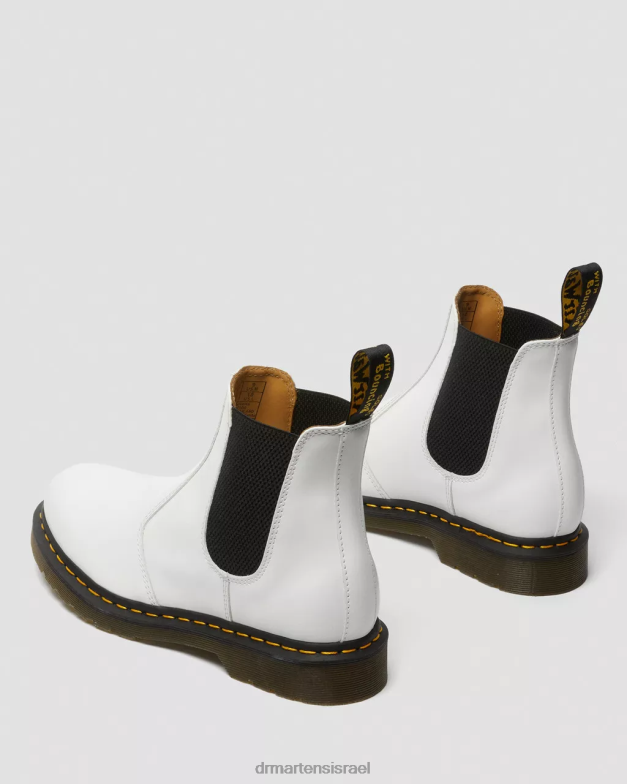 מגפי צ'לסי מעור חלק 2976 תפר צהוב Dr. Martens לבן חלק הַנעָלָה N8BB832