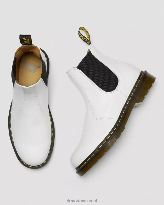 מגפי צ'לסי מעור חלק 2976 תפר צהוב Dr. Martens לבן חלק הַנעָלָה N8BB832