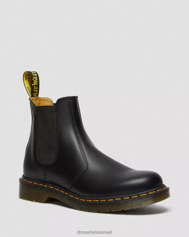 מגפי צ'לסי מעור חלק 2976 תפר צהוב Dr. Martens שחור חלק הַנעָלָה N8BB838