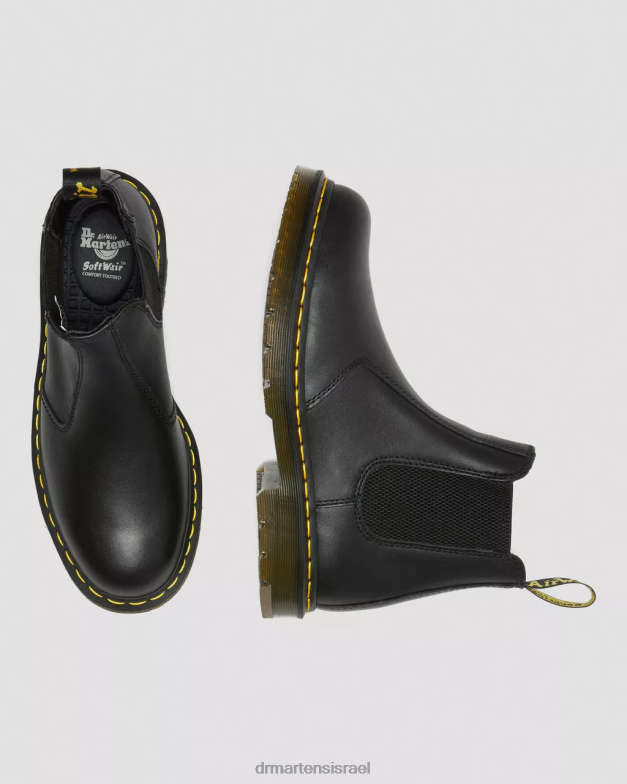 מגפי צ'לסי מעור עמידים בהחלקה 2976 Dr. Martens דגן מלא תעשייתי שחור הַנעָלָה N8BB8385