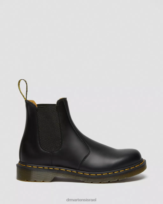 מגפי צ'לסי מעור חלק 2976 תפר צהוב Dr. Martens שחור חלק הַנעָלָה N8BB838