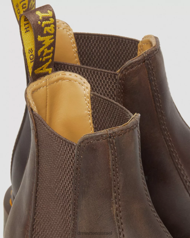 מגפי צ'לסי מעור סוס מטורף תפר צהוב 2976 Dr. Martens סוס משוגע חום כהה הַנעָלָה N8BB843
