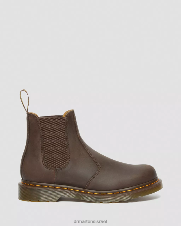 מגפי צ'לסי מעור סוס מטורף תפר צהוב 2976 Dr. Martens סוס משוגע חום כהה הַנעָלָה N8BB843