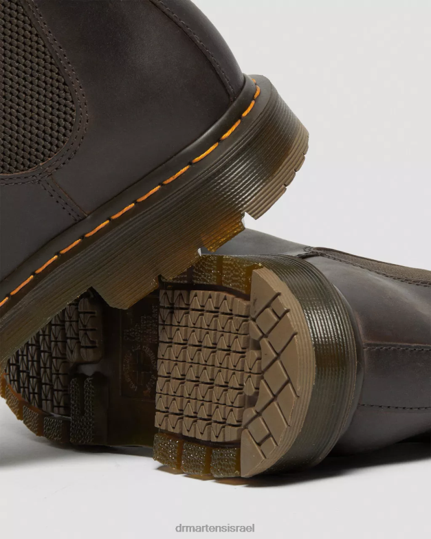 מגפי צ'לסי מעור עמידים בהחלקה 2976 Dr. Martens סוס משוגע חום כהה הַנעָלָה N8BB885