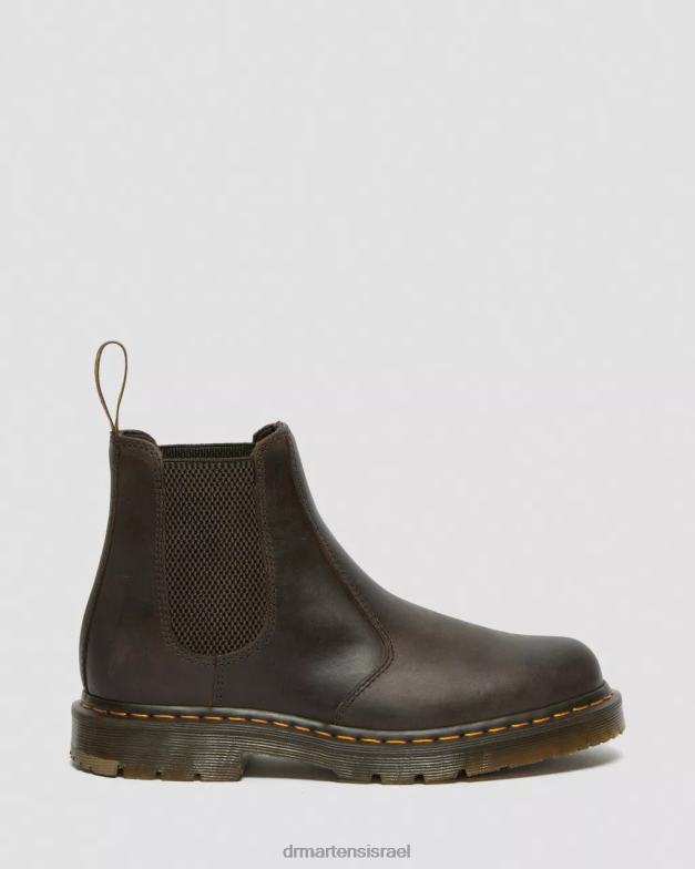 מגפי צ'לסי מעור עמידים בהחלקה 2976 Dr. Martens סוס משוגע חום כהה הַנעָלָה N8BB885