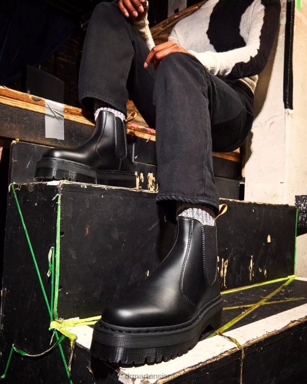 מגפי צ'לסי טבעוניים 2976 פליקס פלטפורמה Dr. Martens פליקס שחור לשפשף הַנעָלָה N8BB89