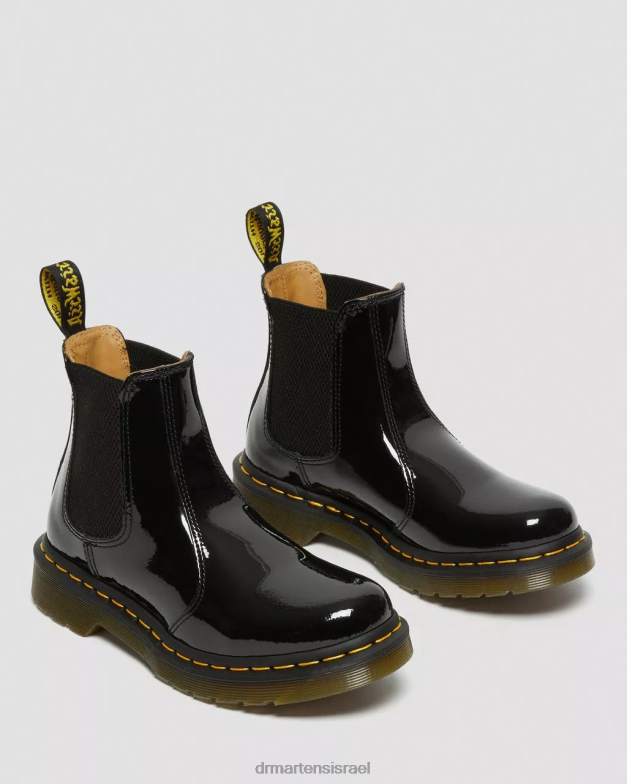 מגפי צ'לסי מעור פט 2976 Dr. Martens lucido שחור & פטנט מנורה הַנעָלָה N8BB849