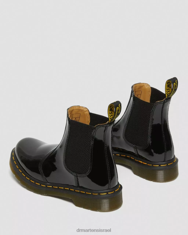 מגפי צ'לסי מעור פט 2976 Dr. Martens lucido שחור & פטנט מנורה הַנעָלָה N8BB849