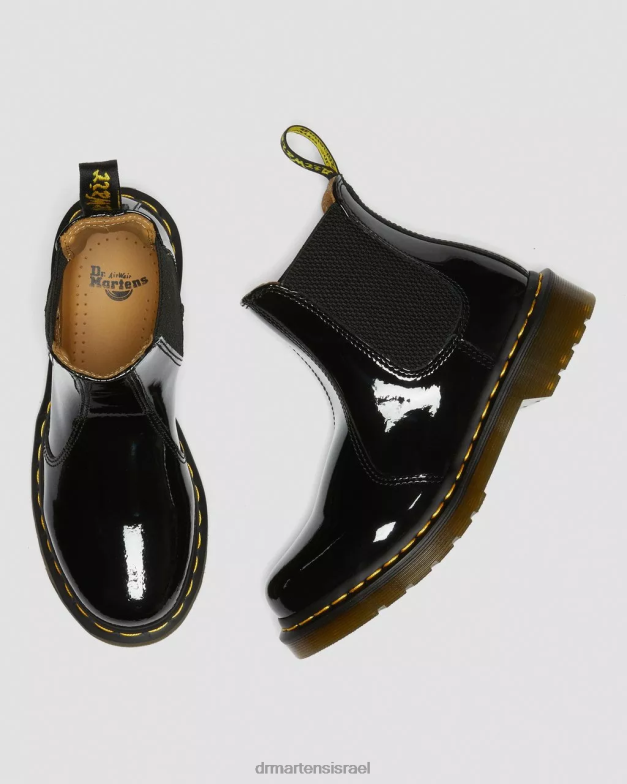 מגפי צ'לסי מעור פט 2976 Dr. Martens lucido שחור & פטנט מנורה הַנעָלָה N8BB849