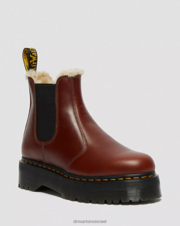 מגפי פלטפורמה מצופים 2976 פרווה מלאכותית Dr. Martens אברוצו חום wp הַנעָלָה N8BB8155