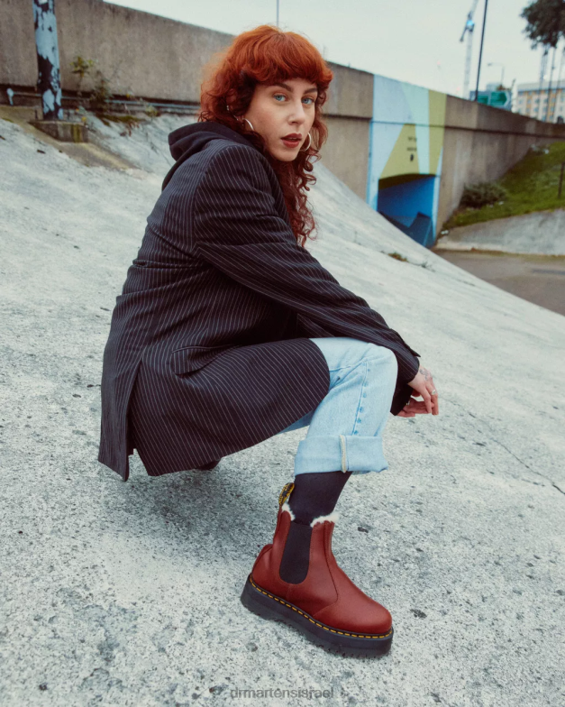 מגפי פלטפורמה מצופים 2976 פרווה מלאכותית Dr. Martens אברוצו חום wp הַנעָלָה N8BB8155