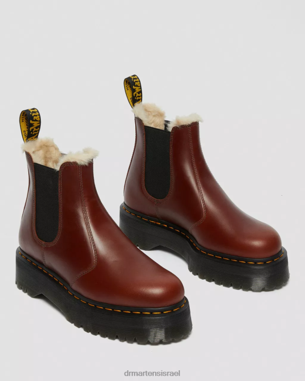 מגפי פלטפורמה מצופים 2976 פרווה מלאכותית Dr. Martens אברוצו חום wp הַנעָלָה N8BB8155