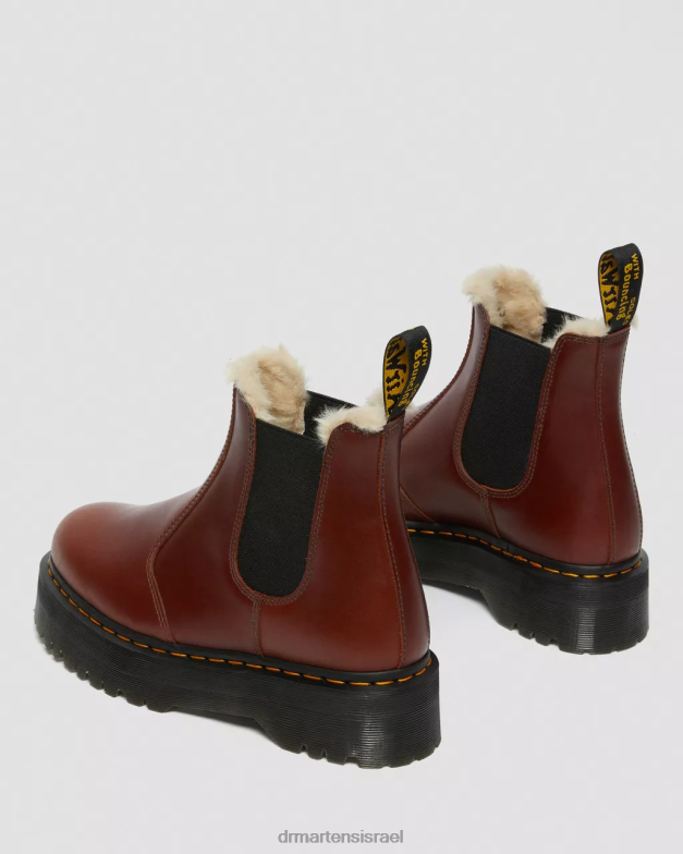 מגפי פלטפורמה מצופים 2976 פרווה מלאכותית Dr. Martens אברוצו חום wp הַנעָלָה N8BB8155