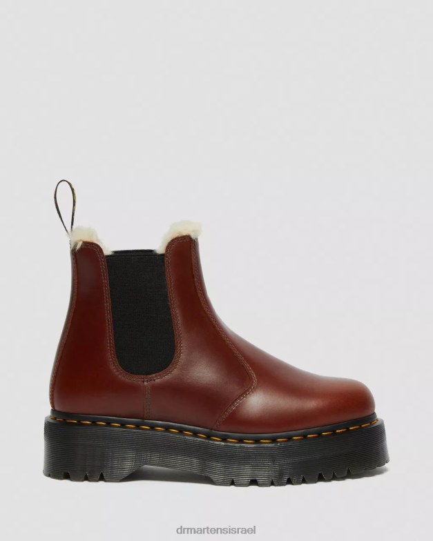 מגפי פלטפורמה מצופים 2976 פרווה מלאכותית Dr. Martens אברוצו חום wp הַנעָלָה N8BB8155