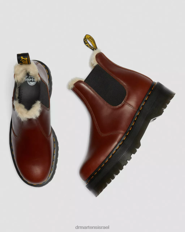 מגפי פלטפורמה מצופים 2976 פרווה מלאכותית Dr. Martens אברוצו חום wp הַנעָלָה N8BB8155