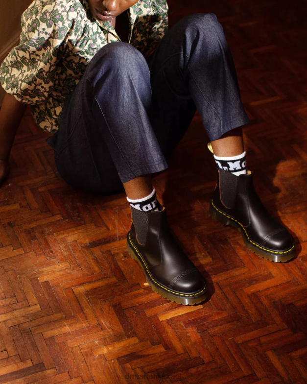 2976 bex תוצרת אנגליה מגפי צ'לסי Dr. Martens קווילון שחור הַנעָלָה N8BB8194