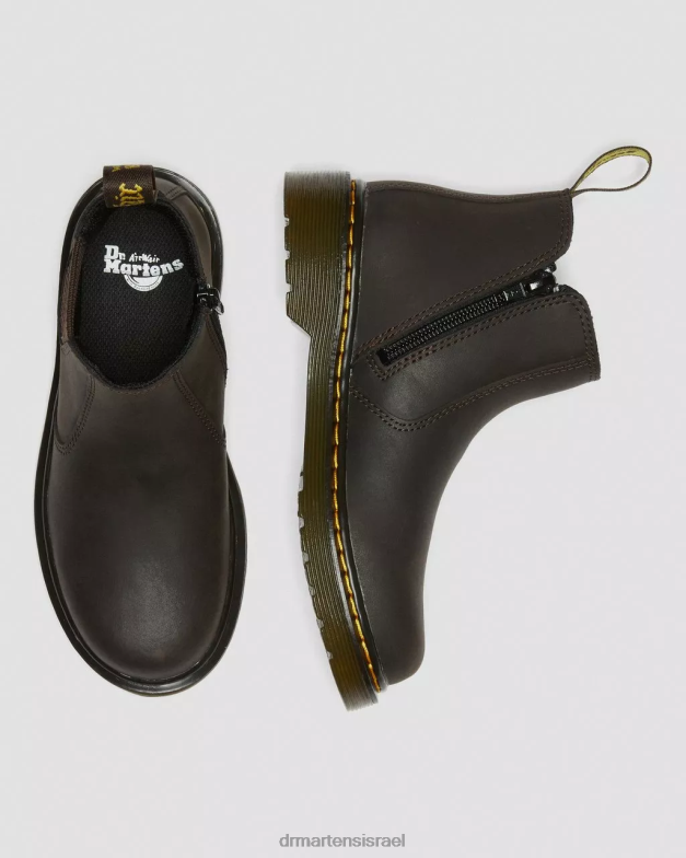 מגפי צ'לסי מעור ג'וניור 2976 wildhorse Dr. Martens סוס בר בגוון חום כהה הַנעָלָה N8BB8431