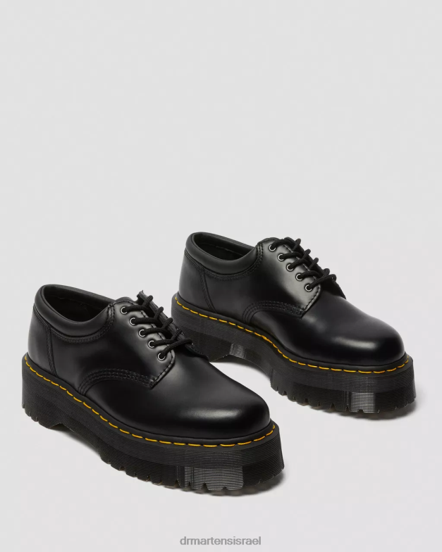 נעלי קז'ואל מעור 8053 פלטפורמה Dr. Martens שחור מלוטש חלק הַנעָלָה N8BB8216