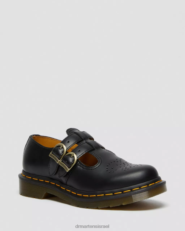נעלי מרי ג'יין עור חלק 8065 Dr. Martens שחור חלק הַנעָלָה N8BB8337