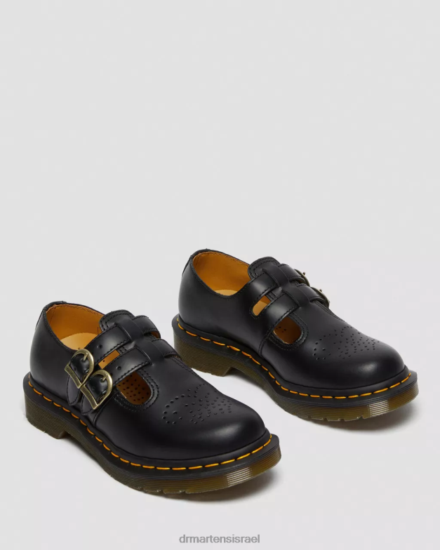 נעלי מרי ג'יין עור חלק 8065 Dr. Martens שחור חלק הַנעָלָה N8BB8337