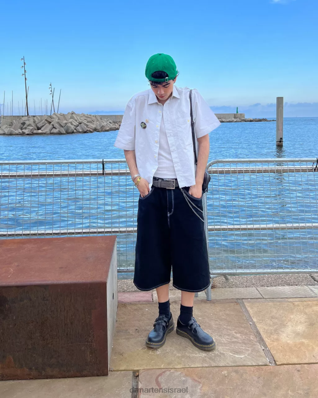 נעלי מרי ג'יין עור חלק 8065 Dr. Martens שחור חלק הַנעָלָה N8BB8337