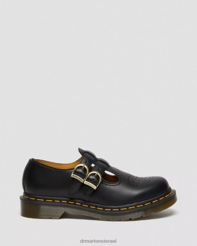 נעלי מרי ג'יין עור חלק 8065 Dr. Martens שחור חלק הַנעָלָה N8BB8337