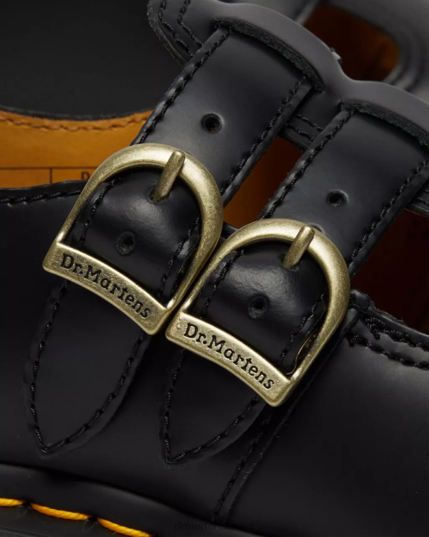 נעלי מרי ג'יין עור חלק 8065 Dr. Martens שחור חלק הַנעָלָה N8BB8337