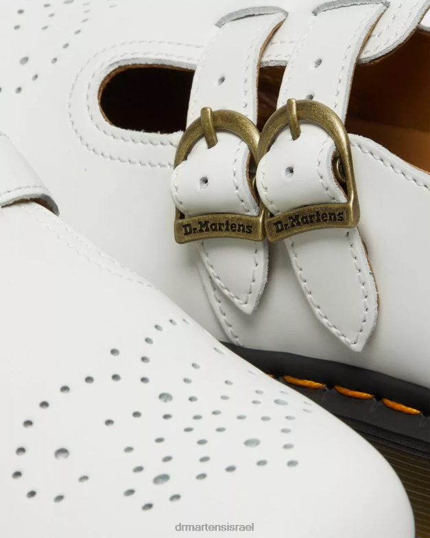 נעלי מרי ג'יין עור חלק 8065 Dr. Martens לבן חלק הַנעָלָה N8BB8339