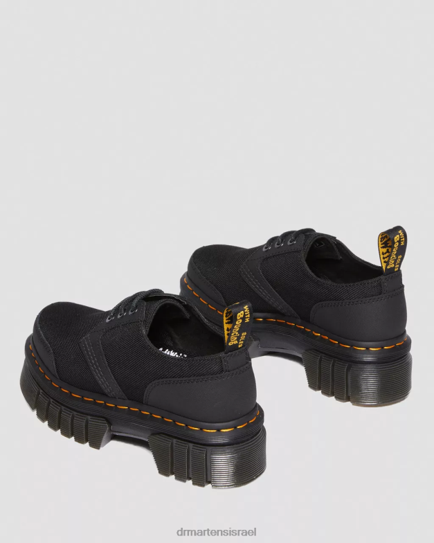 נעלי פלטפורמה מעור ופולי אודריק Dr. Martens Ajax שחור וקשוח במיוחד הַנעָלָה N8BB8239