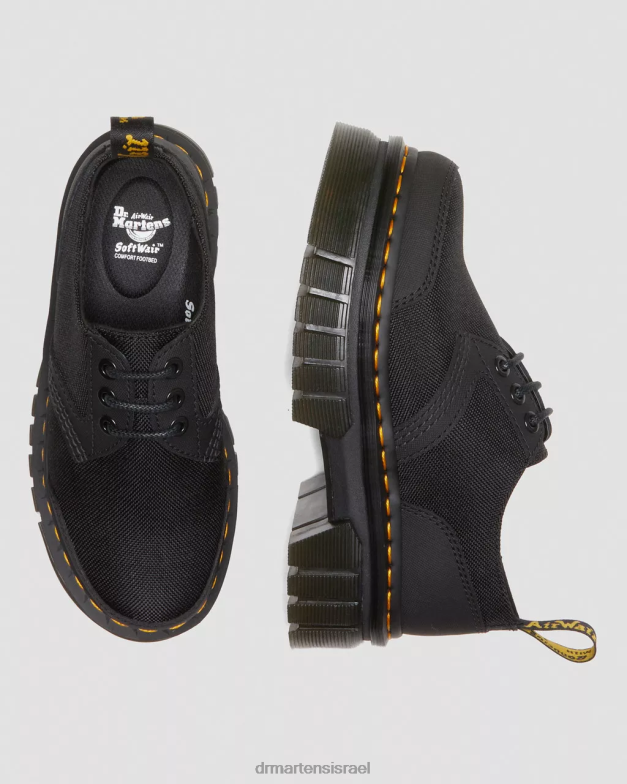 נעלי פלטפורמה מעור ופולי אודריק Dr. Martens Ajax שחור וקשוח במיוחד הַנעָלָה N8BB8239