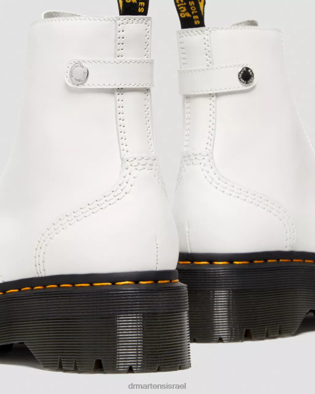 מגפי פלטפורמה מעור סנדל עם רוכסן ג'טה Dr. Martens שלח לבן הַנעָלָה N8BB8101