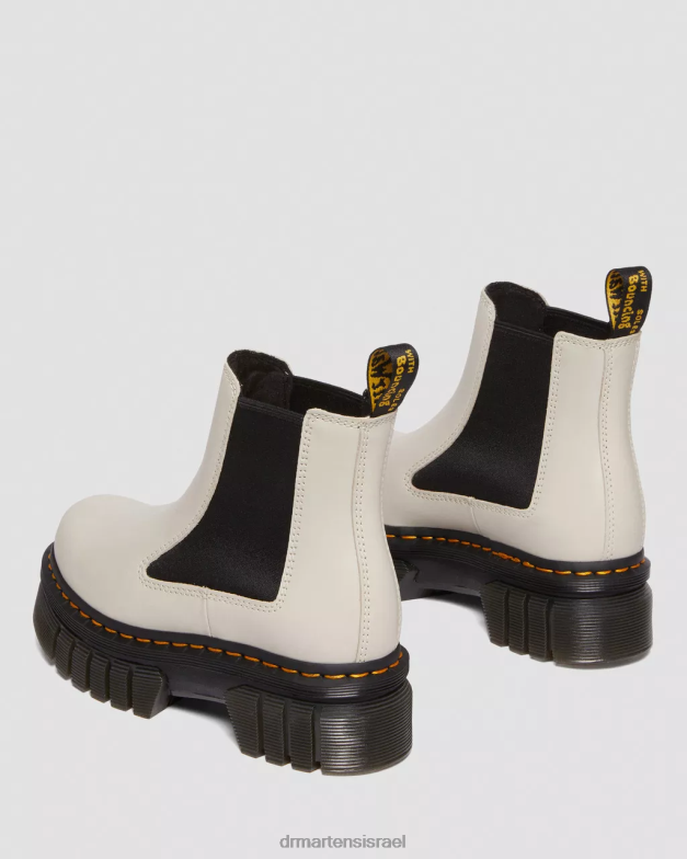 מגפי צ'לסי פלטפורמת עור נפה אודריק Dr. Martens נאפה לוקס אפור מרוצף אבן הַנעָלָה N8BB8105