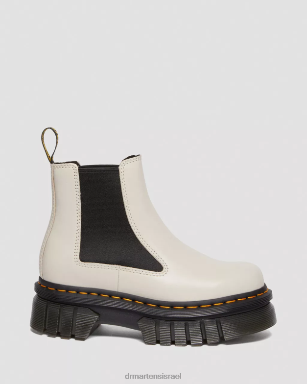 מגפי צ'לסי פלטפורמת עור נפה אודריק Dr. Martens נאפה לוקס אפור מרוצף אבן הַנעָלָה N8BB8105