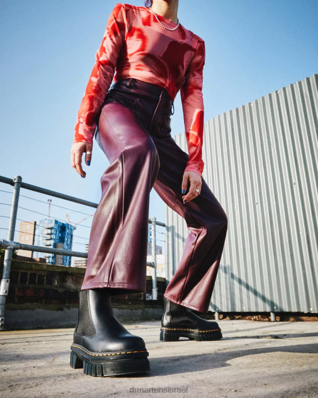 מגפי צ'לסי פלטפורמת עור נפה אודריק Dr. Martens נאפה לוקס שחורה הַנעָלָה N8BB811