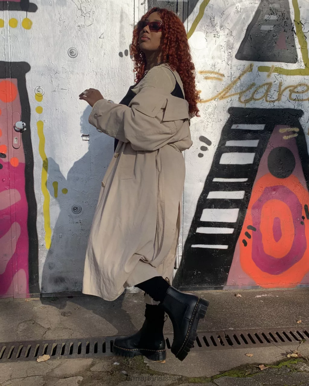 מגפי צ'לסי פלטפורמת עור נפה אודריק Dr. Martens נאפה לוקס שחורה הַנעָלָה N8BB811