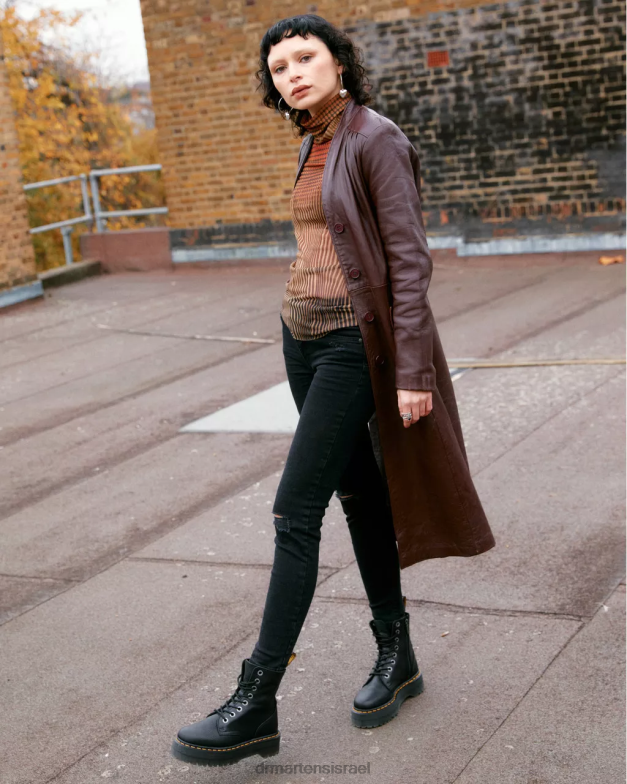 מגפי ג'דון פיזה משטחי עור Dr. Martens פיזה שחורה הַנעָלָה N8BB813