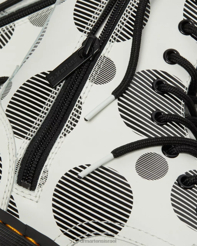 מגפי ג'דון מנוקדים מעור חלק Dr. Martens חלק מנוקד לבן הַנעָלָה N8BB8157