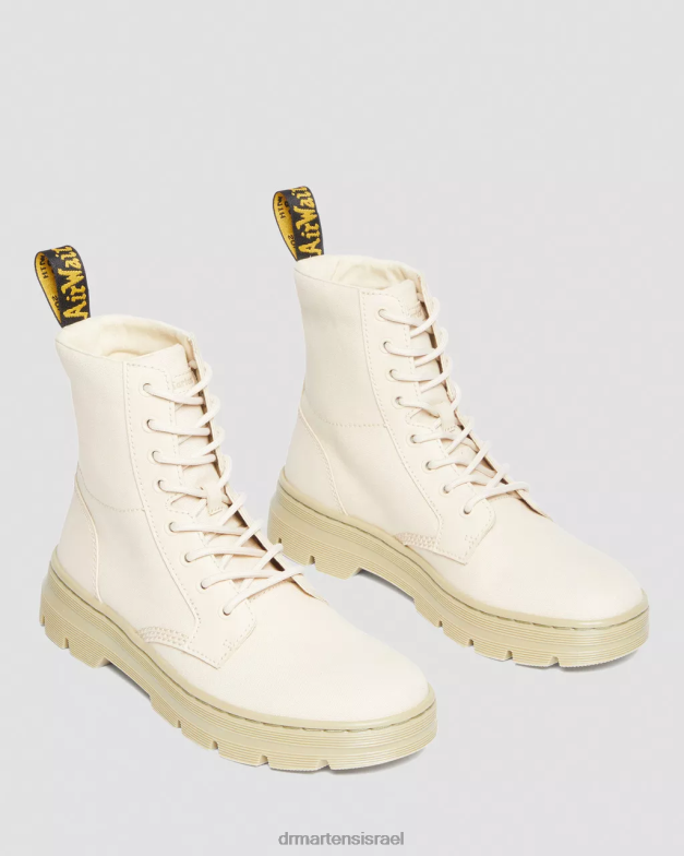 מגפי קנבס קז'ואל מסרקים Dr. Martens קנבס בז' קלף ועור מצופה כרסום הַנעָלָה N8BB8172