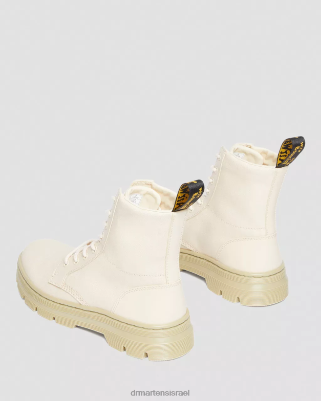 מגפי קנבס קז'ואל מסרקים Dr. Martens קנבס בז' קלף ועור מצופה כרסום הַנעָלָה N8BB8172