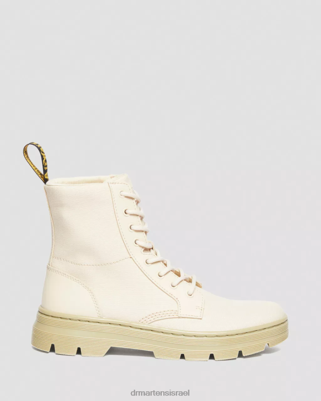 מגפי קנבס קז'ואל מסרקים Dr. Martens קנבס בז' קלף ועור מצופה כרסום הַנעָלָה N8BB8172