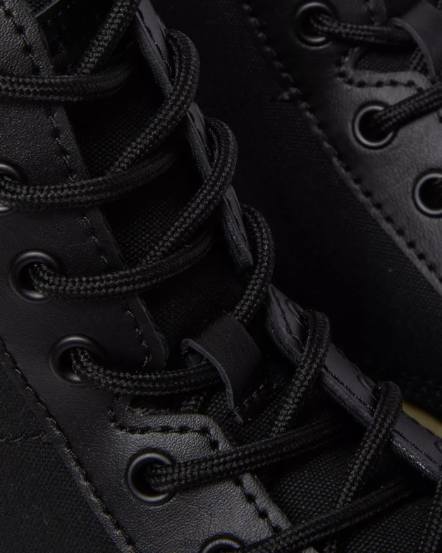 מגפי קנבס קז'ואל מסרקים Dr. Martens בד שחור ועור מצופה כרסום הַנעָלָה N8BB8173