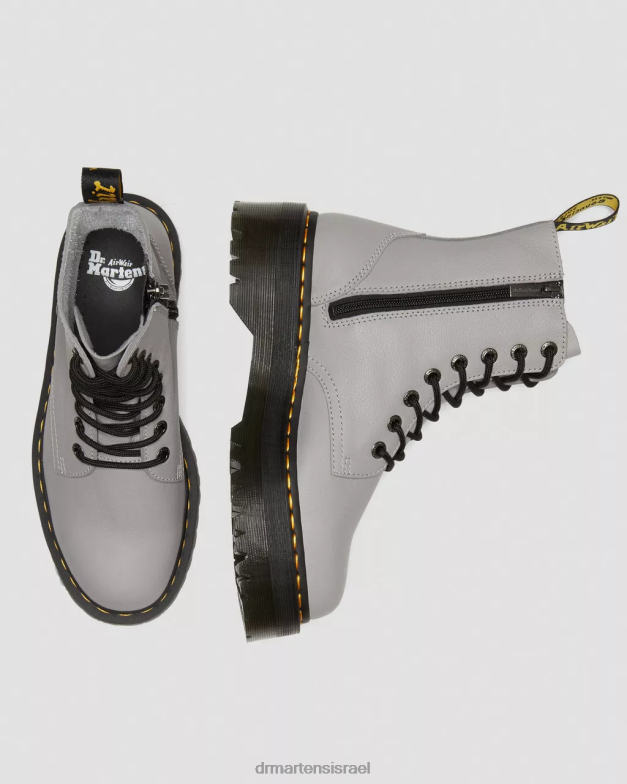 מגפי ג'דון פיזה משטחי עור Dr. Martens פיזה אפורה הַנעָלָה N8BB8187
