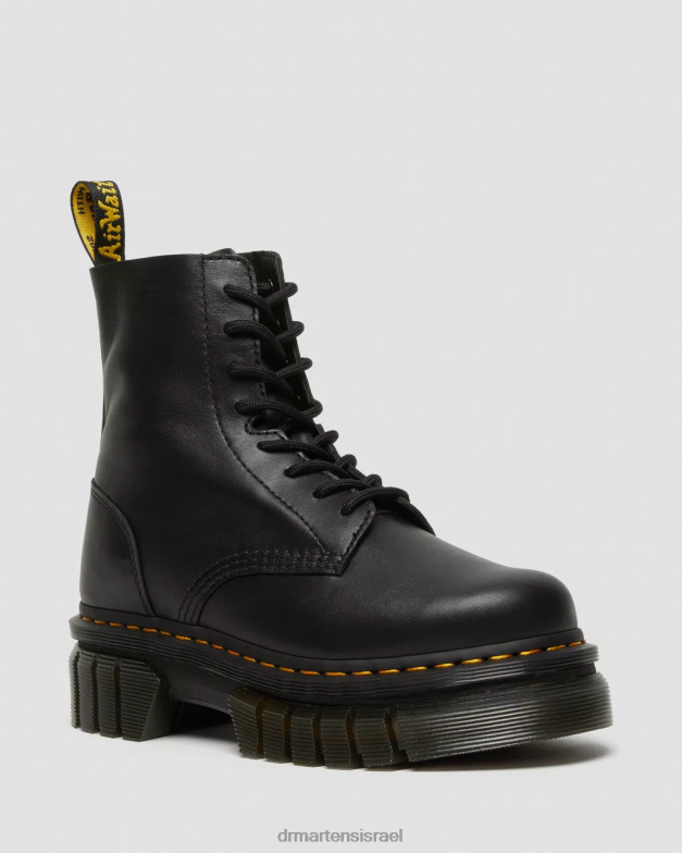 מגפי קרסול פלטפורמה מעור נפה אודריק Dr. Martens נאפה לוקס שחורה הַנעָלָה N8BB819
