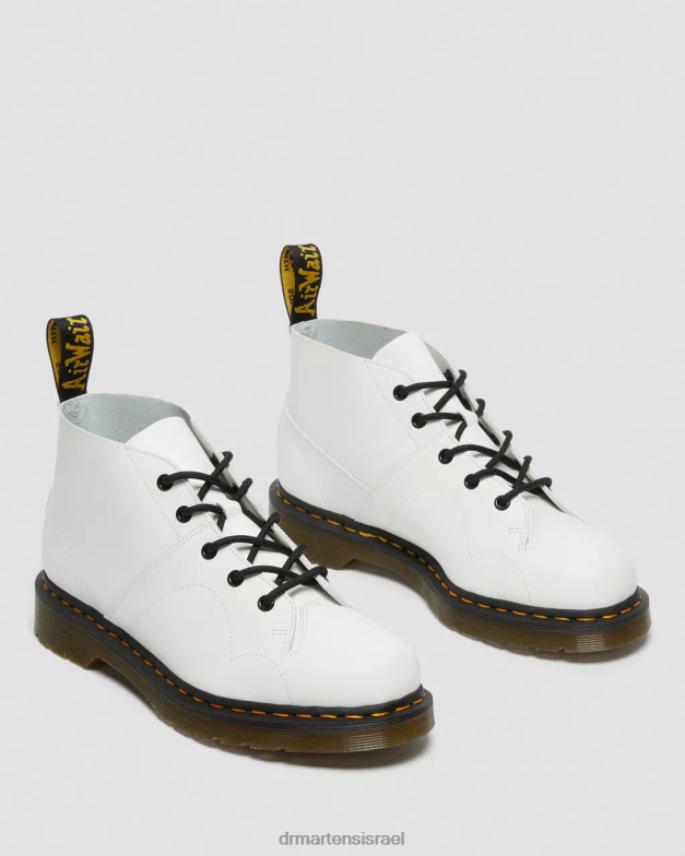 מגפי קופים מעור חלק של הכנסייה Dr. Martens לבן חלק הַנעָלָה N8BB8198