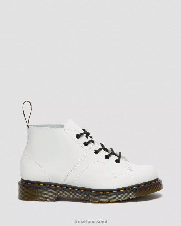מגפי קופים מעור חלק של הכנסייה Dr. Martens לבן חלק הַנעָלָה N8BB8198