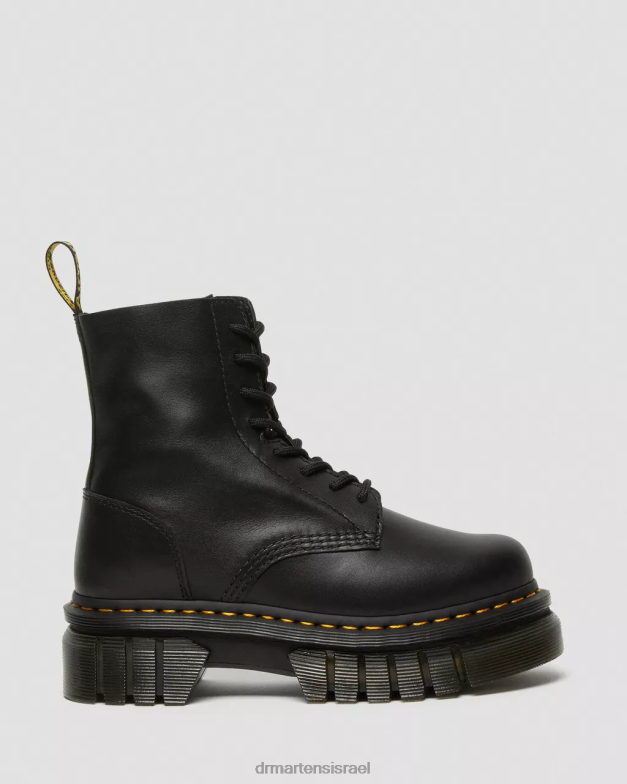 מגפי קרסול פלטפורמה מעור נפה אודריק Dr. Martens נאפה לוקס שחורה הַנעָלָה N8BB819