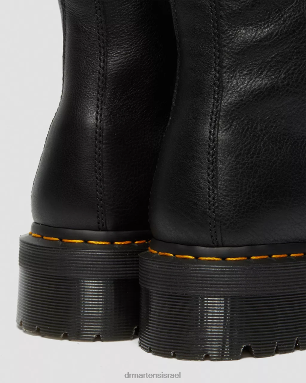 פלטפורמות מרופדות מעור מגפי ג'דון פרווה מלאכותית Dr. Martens פיזה שחורה הַנעָלָה N8BB8207