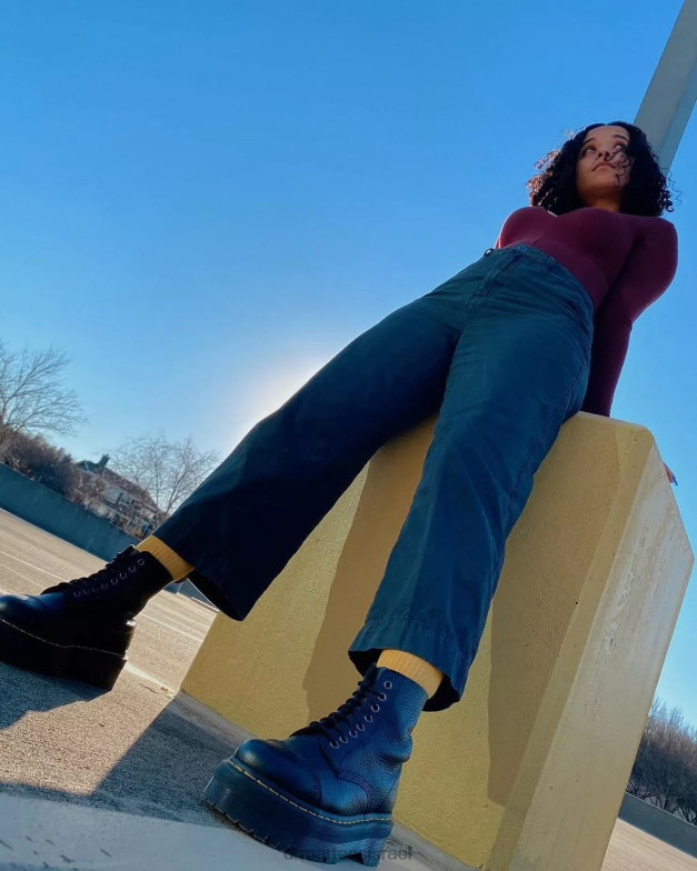 מגפי פלטפורמה מעור נאפה סינקלייר טחינה Dr. Martens נאפה טחינה שחורה הַנעָלָה N8BB8208