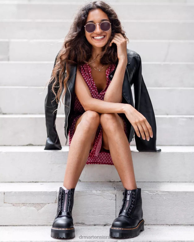 מגפי פלטפורמה מעור נאפה סינקלייר טחינה Dr. Martens נאפה טחינה שחורה הַנעָלָה N8BB8208